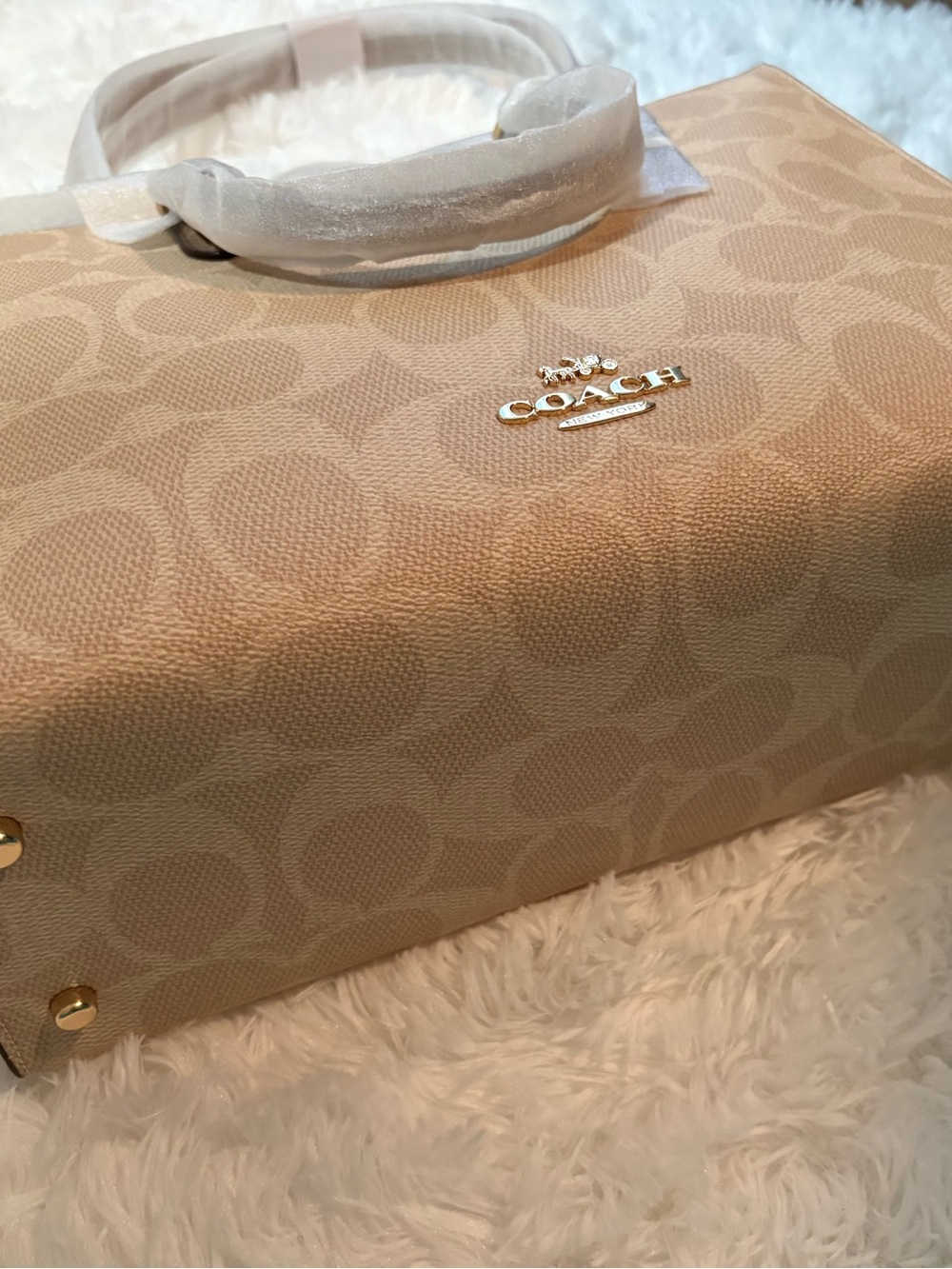 New Coach Maggie Tote Bag In Blocked Signature Canvas - Picture 7 of 11